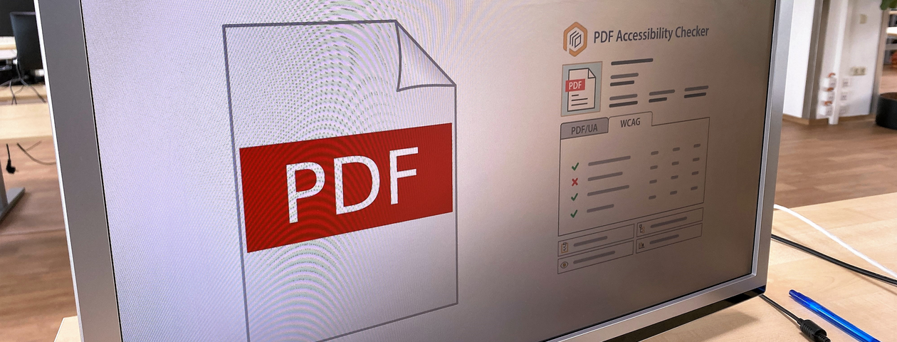 Auf dem Monitor sieht man das Programm PDF Accessibility Checker